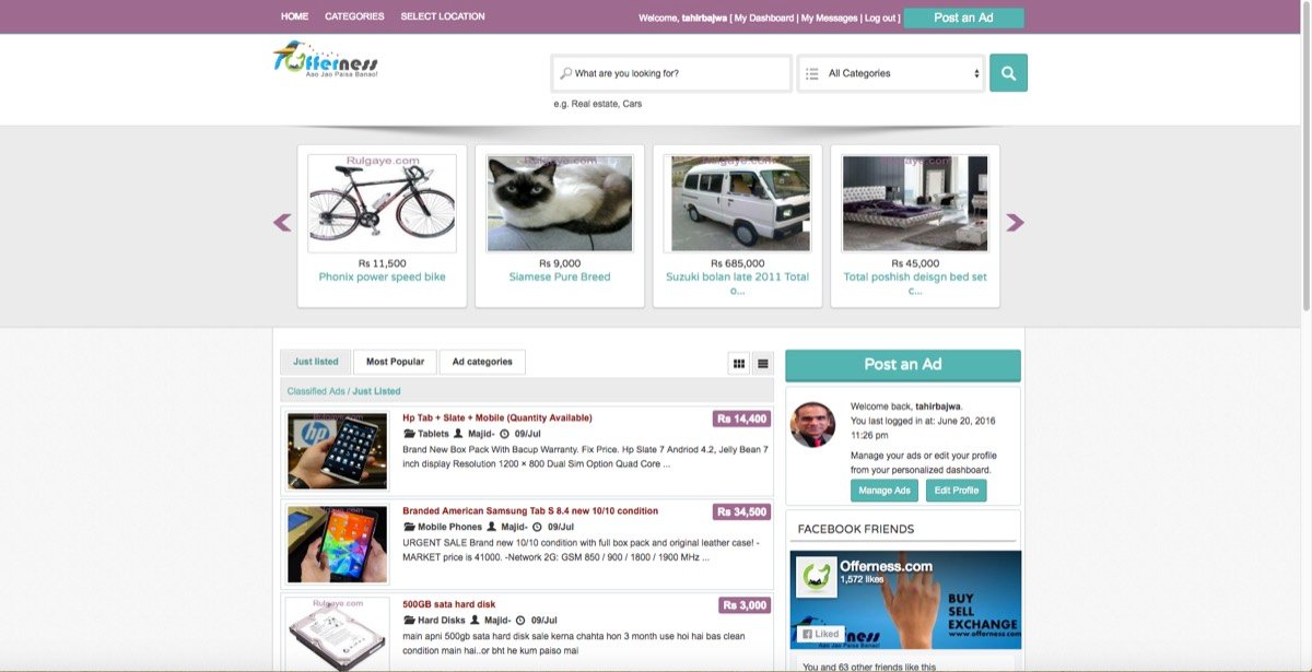 Offerness website